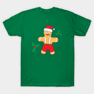 Gingerbread Man Dressed for Christmas T-Shirt